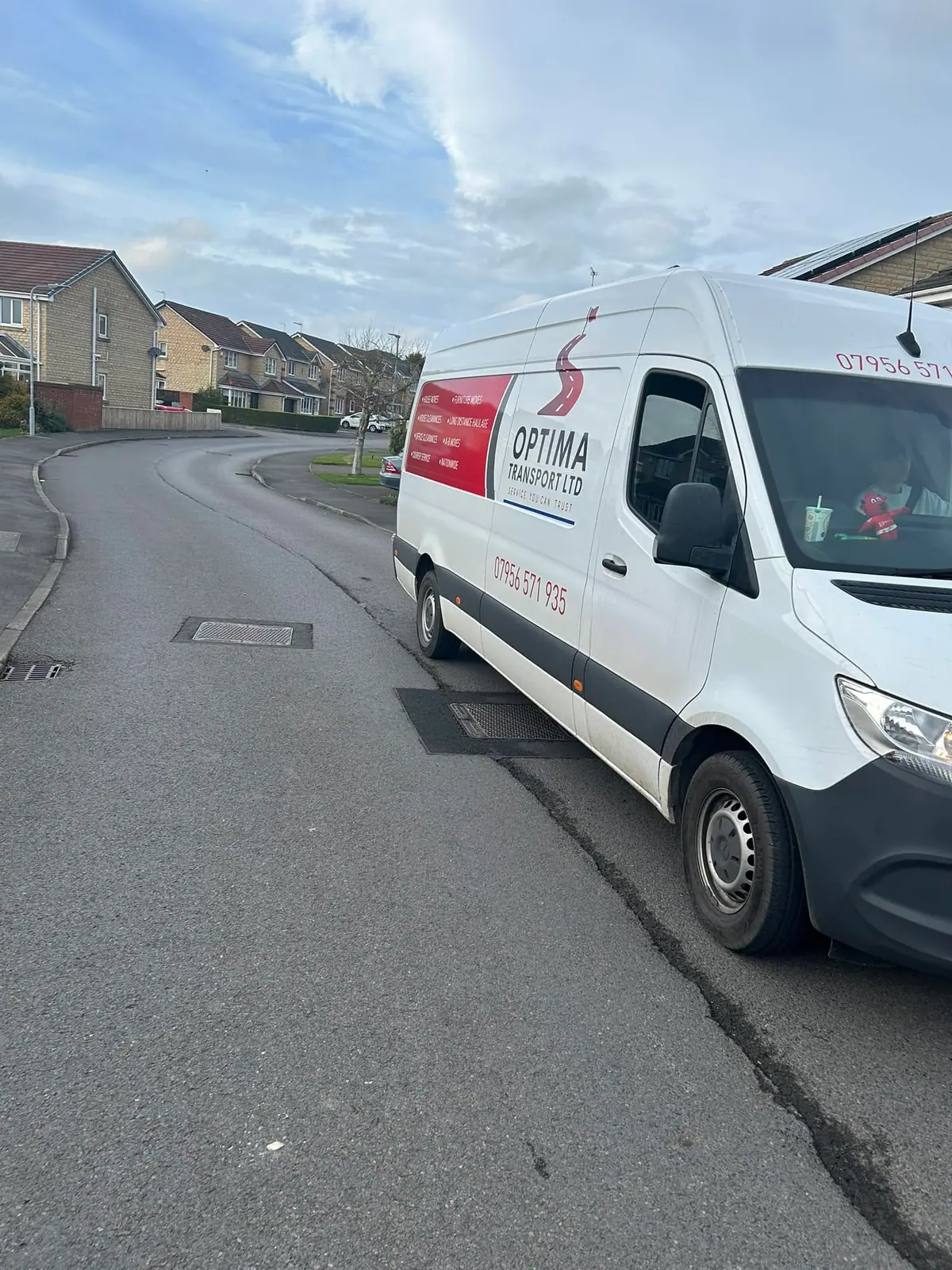 Optima Transport van on the road, ready for nationwide haulage and removals